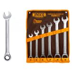 Ingco Ratchet spanner set size:19-32mm