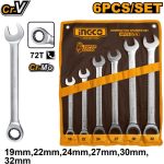 Ingco Ratchet spanner set size:19-32mm - Image 3