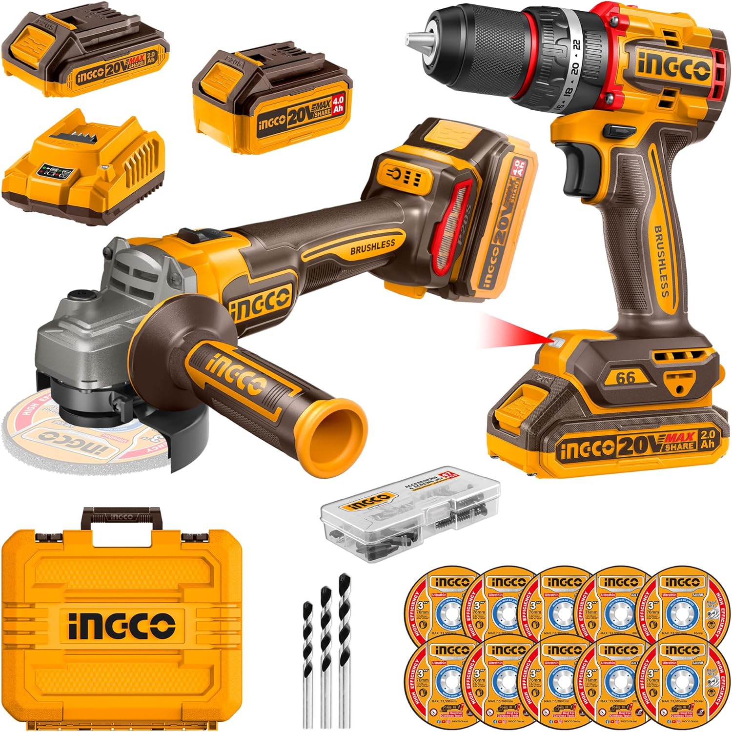 815aho27dBL._AC_SL1500_ Ingco Cordless 2 pcs combo kit 20v - Image 1