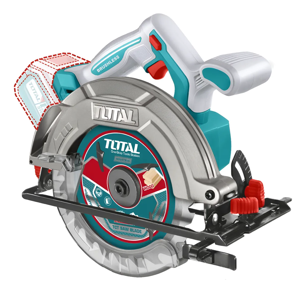 D_NQ_NP_2X_657898-MPE90297102452_082025-F-sierra-circular-li-ion-20v-5200rpm-165mm-bl-tsli16521 Total Cordless circular saw 20v - Image 1