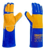 Ingco Welding leather gloves size:16 inch