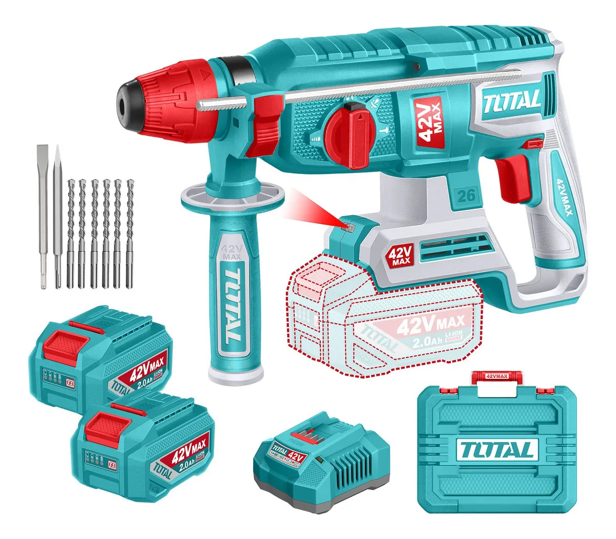 D_NQ_NP_2X_853088-MLA89515254838_082025-F Total Cordless rotary hammer 42v - Image 1
