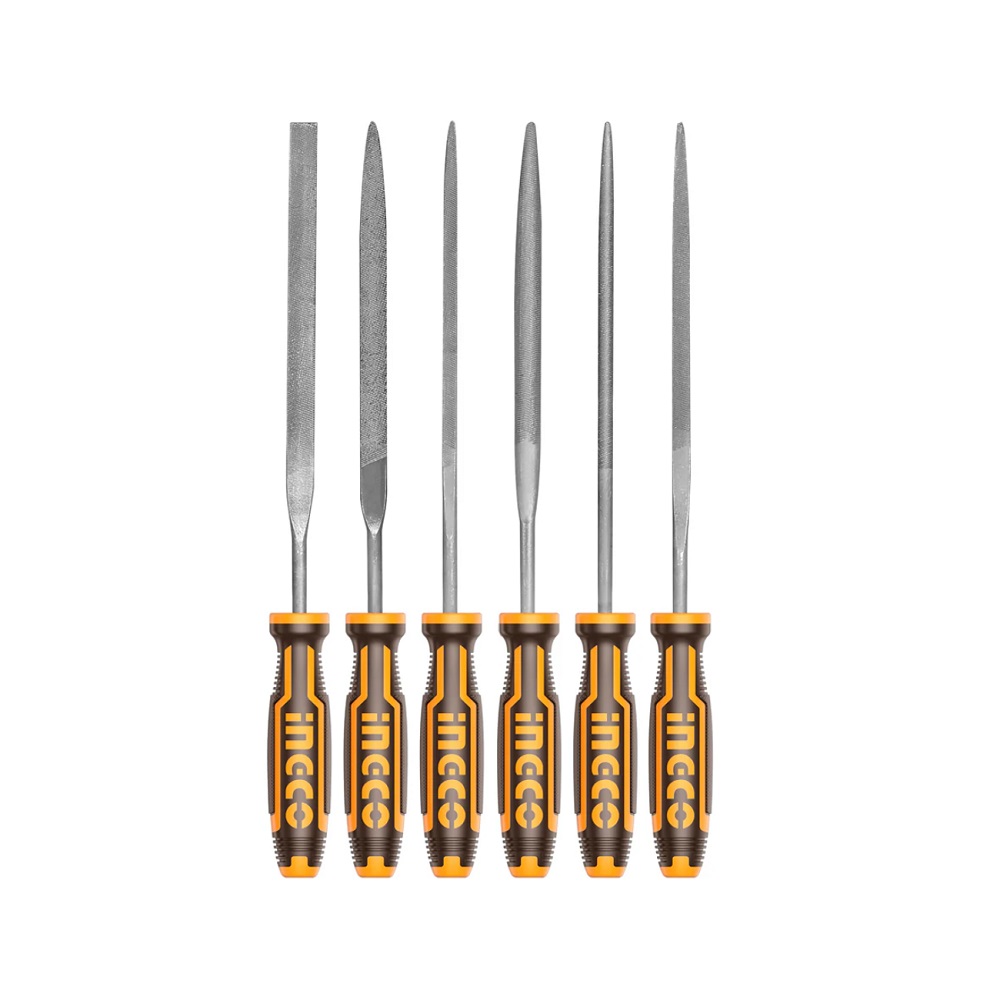 HKTF63-2 Ingco 6 Pcs file set length:140mm - Image 1
