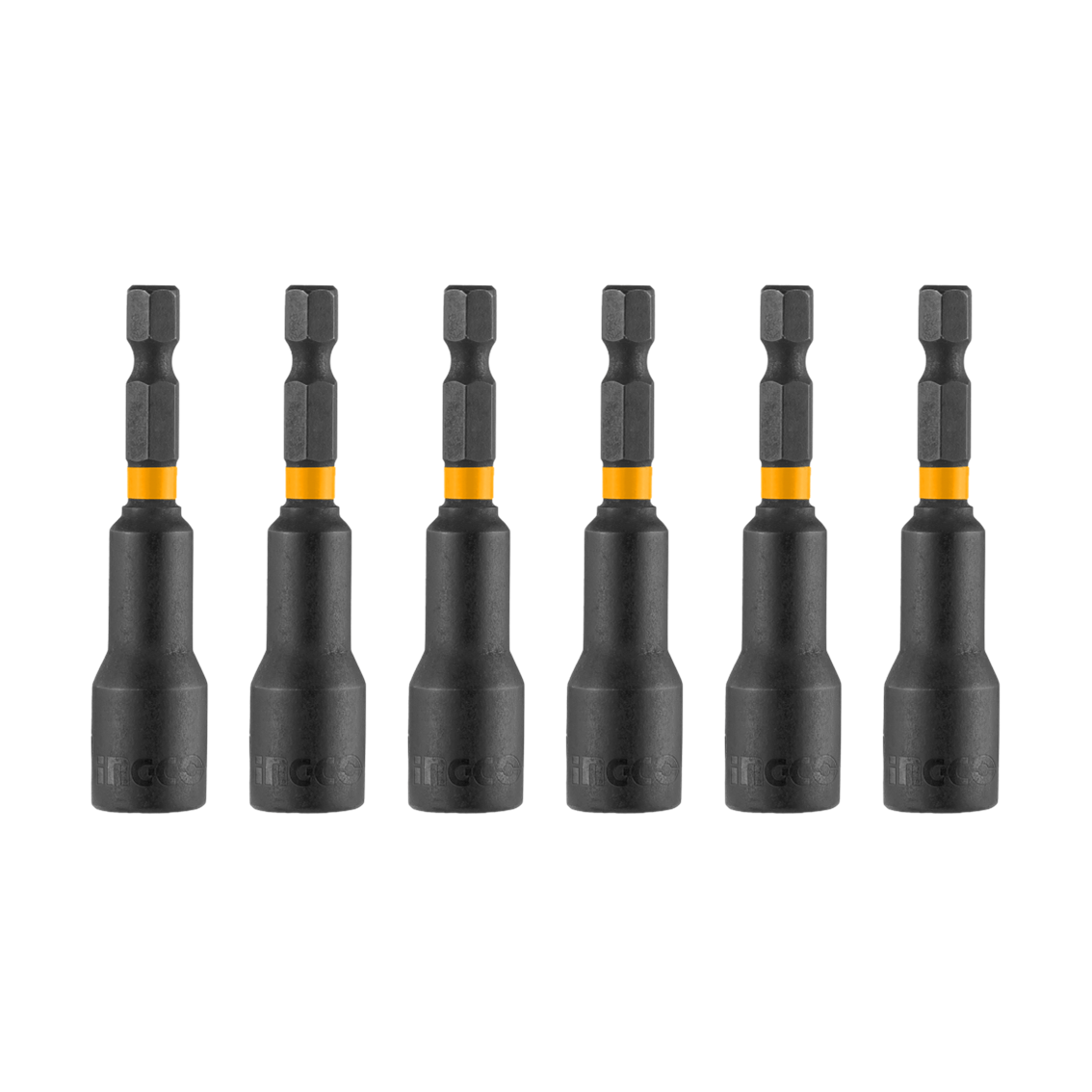 Slide66 Ingco 6 Pcs impact magnetic nut set length:65mm - Image 1