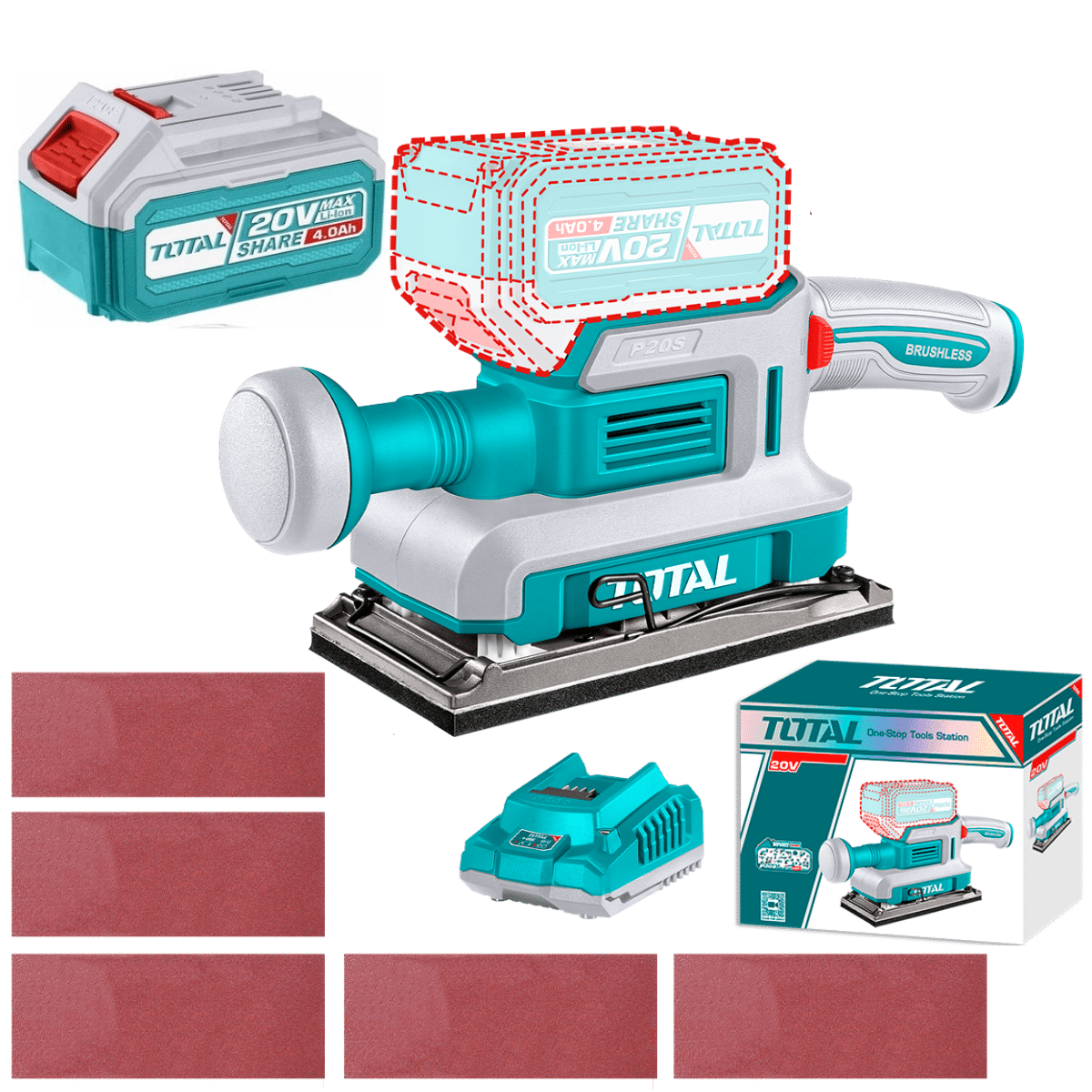 TFSLI20311-1 Total Cordless finishing sander 20v - Image 1