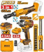 Ingco Cordless 3 pcs combo kit 20v - Image 3