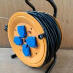 Industrial-style extension cable reel 2.5m by 50m