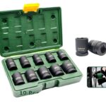 Jadever JDMS1D01 10 Pcs 1/2" impact socket set