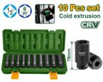 Jadever JDMS2D02 10 Pcs 1/2" deep impact socket set - Image 2