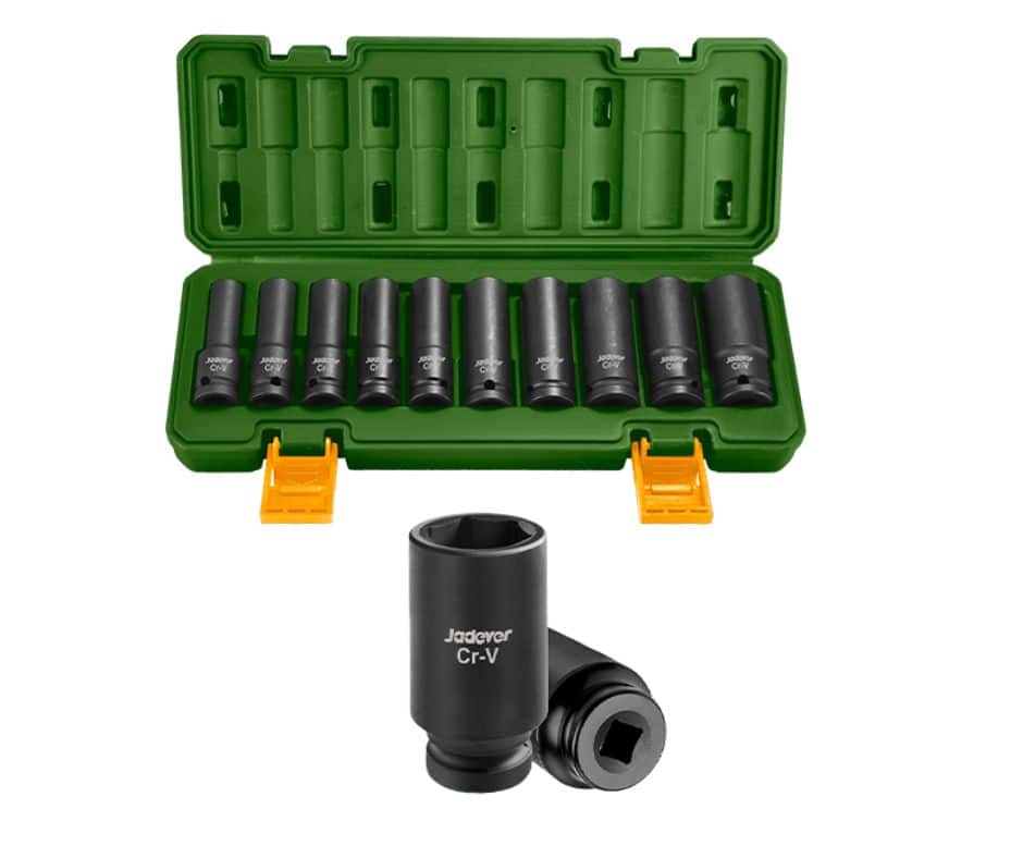 JDMS2D02-3 Jadever JDMS2D02 10 Pcs 1/2" deep impact socket set - Image 1