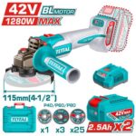 Total Cordless angle grinder 1280W 42V - Image 2