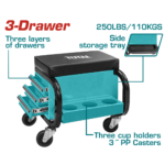 Total Tool creeper seat 3 side drawers - Image 2