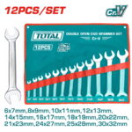 Total THT1023121 12pcs double open end spanner set Size:6-32mm - Image 3
