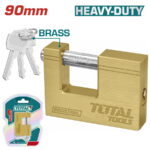 Total Heavy duty brass block padlock Size:90mm - Image 2