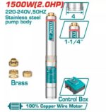 Total TWP55506 4" Deep well pump 550W(0.75HP) 64M - Image 3