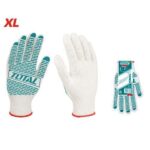 Total TSP11102 Knitted&PVC dots gloves 10 (XL)-12Pairs