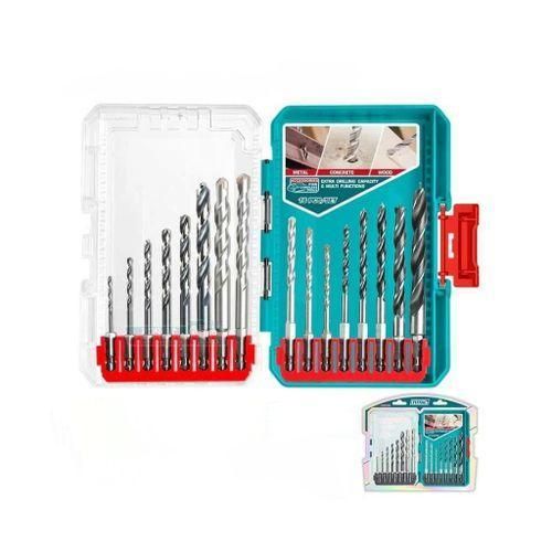 2 (4) Total TACSDL11608 16 Pcs metal, masonry and wood drill bits set - Image 1