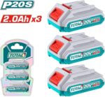 Total TOSLI240311 P20S Lithium-Ion battery kit 2.0Ah x3 - Image 3