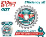 Total TAC2332103 TCT saw blade 210mm 40T - Image 3