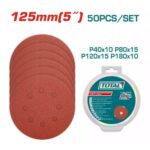 Total TAC7312511 Sanding sheet for random orbital sander 125mm 50pcs - Image 3
