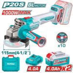 Total TAGLI271532 Cordless angle grinder 1000W 20V - Image 3