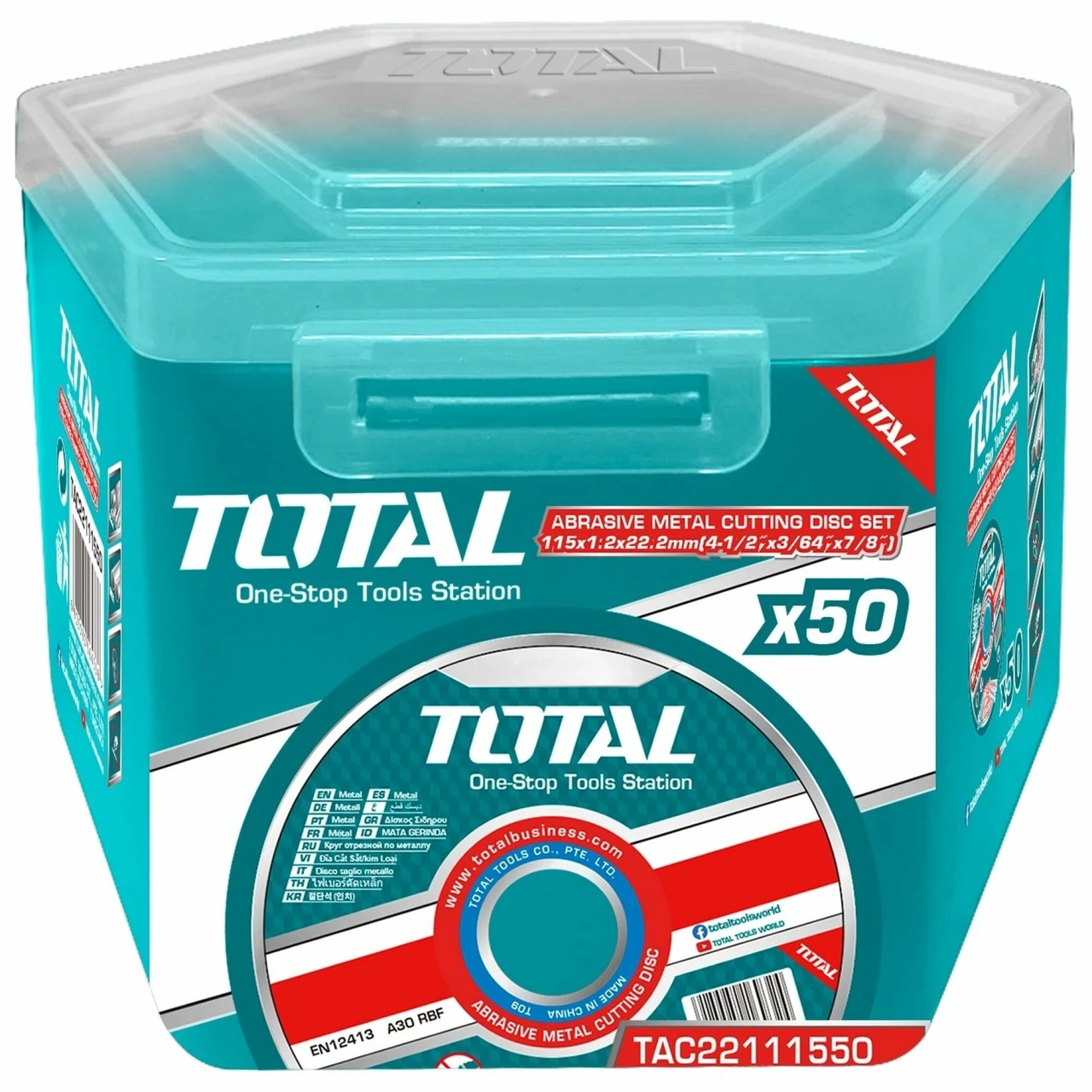 set-50-discos__25619 Total TAC22111550 Abrasive metal cutting disc set 50pcs/set - Image 1