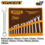 Ingco HKSPA1142 12pcs combination spanner set Size:6-24mm - Image 2