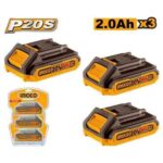Ingco COSLI240311 P20S Lithium-Ion battery kit 2.0Ah x 3 - Image 2
