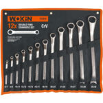 Wokin 12-piece industrial double ring spanner set.