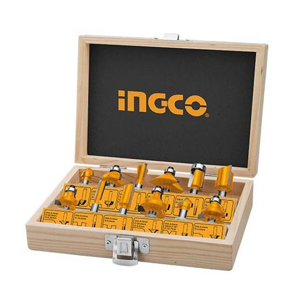 12pcs-router-bits-set-6mm-900477 Ingco AKRT1201 12 Pcs router bits set - Image 1