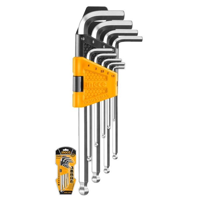 3 (1) Ingco HHK12091 Ball point hex key 9pcs - Image 1