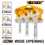 Ingco HADWK031 3 Pcs Adjustable wrench set - Image 3