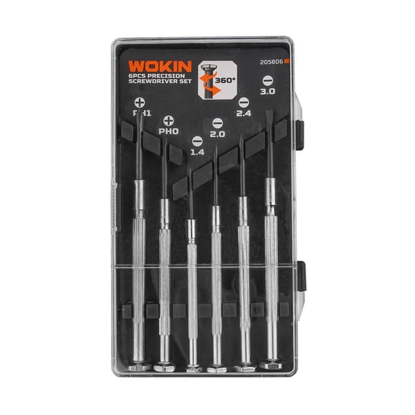 wokin-6pcs-precision-screwdriver-set-plastic-case Wokin 205806 6-piece jeweler's precision screwdriver set - Image 1
