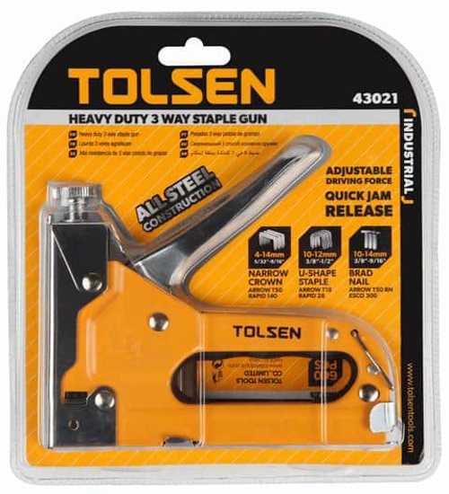 43021-1-1 Tolsen 43021 Industrial Heavy Duty 3-Way Staple Gun - Image 1