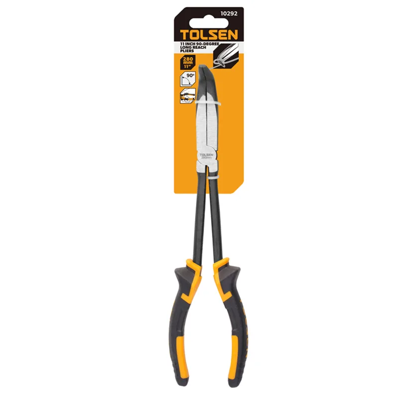Tolsen-11-inch-90-degree-long-reach-pliers-in-retail-packaging.jpg Tolsen 10292 11-inch (280 mm) long-reach 90-degree bent nose plier - Image 1