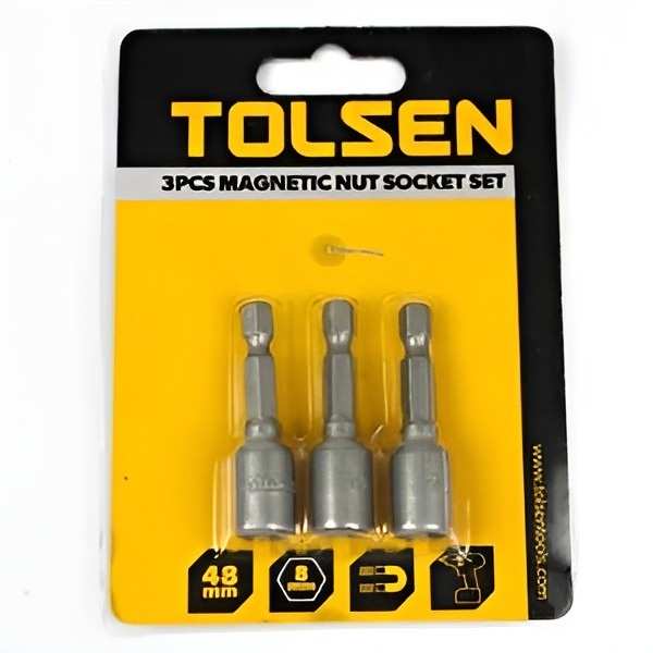 tolsen-77825-1 Tolsen 77825 3-Piece Magnetic Nut Socket Set (10mm) - Image 1